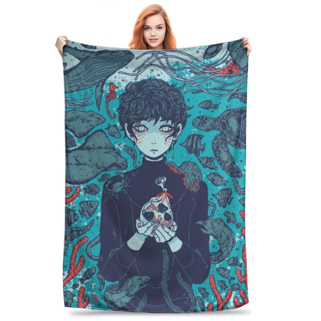 Anime Omori Game  Blanket Cover  Plush Throw Blanket Summer Air Conditioning Printed Lightweight Bedspreads,