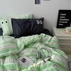 Ins  Big Eyes Cowboy Blue Solid Color Beding Set  Duvet Cover Bed Sheet Simple Dormitory Queen King Size