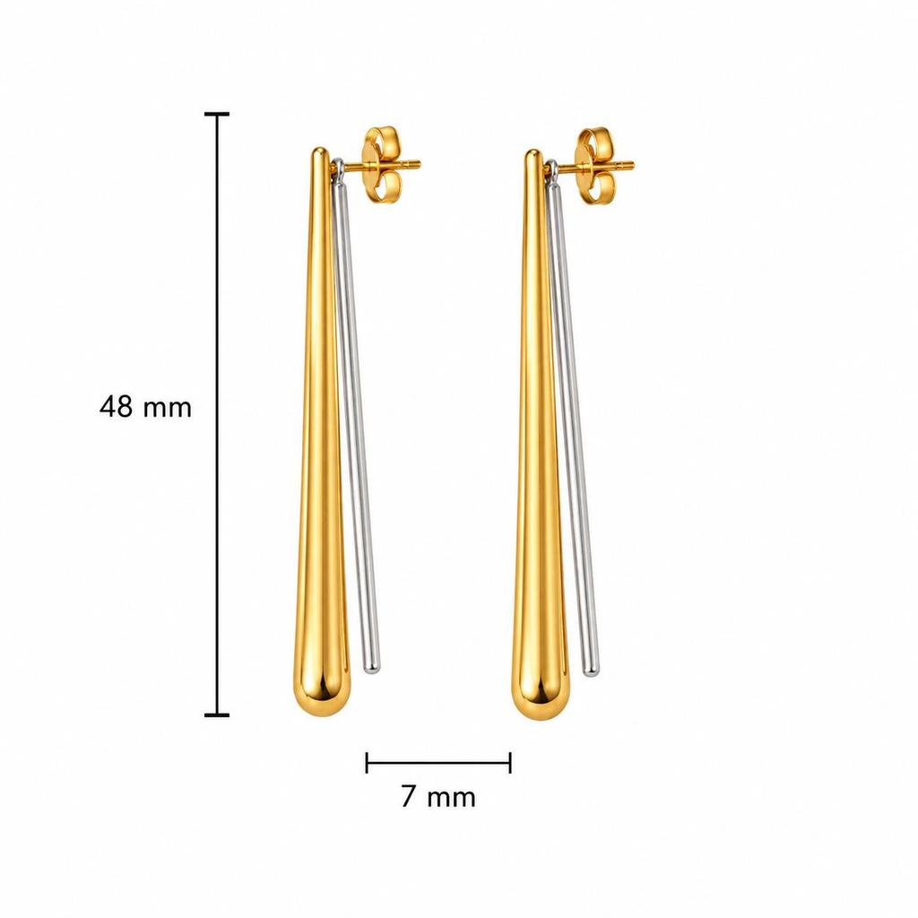 Elegante Gold-Wassertropfen-Edelstahl-Steckohrringe