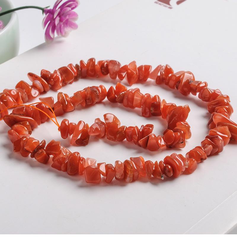 Natural Southern Red Agate Crystal Spacer Beads - Handmade Irregular Crushed Stones for DIY Jewelry