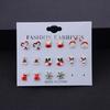 8Pairs Christmas Tree Snowflower Santa  Garland Elk Shape Earrings Ear Studs Set