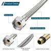 uxcell 2pcs Faucet Water Supply Line Connector Stainless Steel Braided Long Faucet Connector Female Compression Thread X M10 Male Connector for
