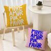 Maximalist More Amor Por Favor Quotes Pillow Case Sofa Decorative Home Double-sided Printing Short Plush Cushion Pillow Cover