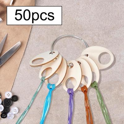 50 Pieces Wood Thread Drops Cross Stitch Organization Lightweight Storage Floss