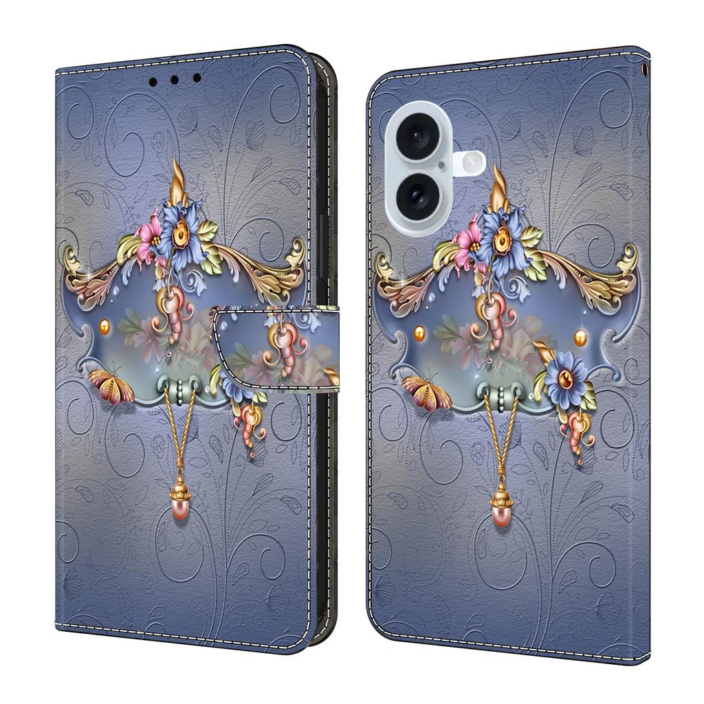 For iPhone 17 Case PU Leather Wallet Phone Cover with Stand