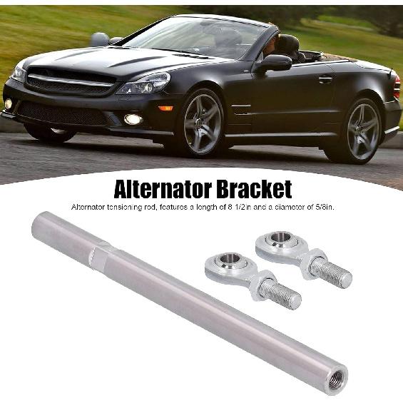 Aramox Alternator Tensioning Rod, 8 1/2in Adjustable Tensioning Rod Heim Joint Alternator Bracket Accessory Fit for SBC BBC 350 454 Engine