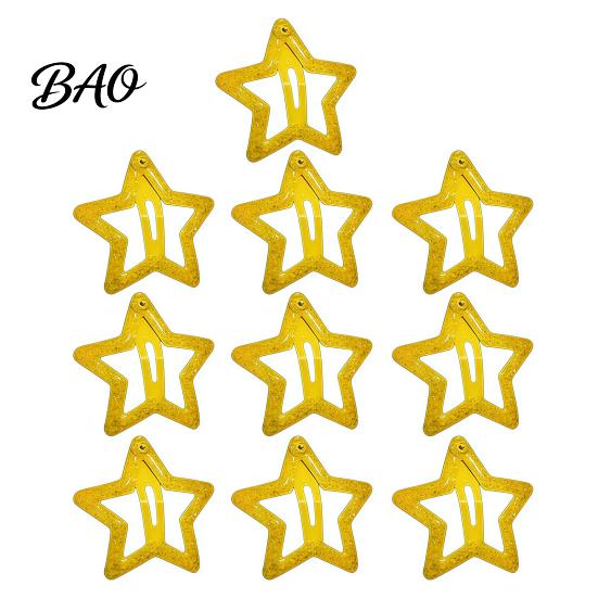 Decorative Hair Pins for Styling Cute Star Clips Women Girls, Glitter Metal Snap Barrettes Charming Accessories Gifts Bangs Braids And Hairstyles,