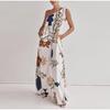 Fashion Single Shoulder Printed Sleeveless Women Maxi Dress 2026 Spring Summer Casual Loose Straight Beach Long Dresses Ladies Sundress Lady Dress