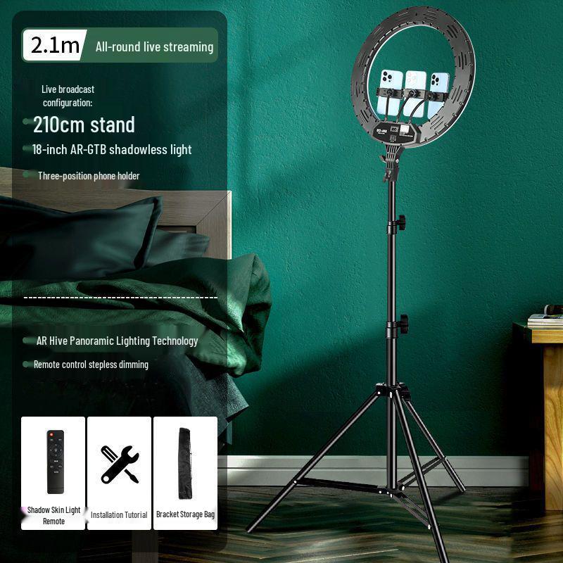 22-inch Mobile Phone Stand with Fill Light for Live Streaming & Photography