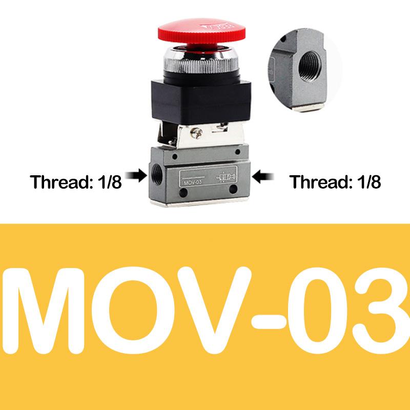 1PCS Push Button Pneumatic Mechanical Valve MOV-01 MOV-02 MOV-03 MOV-03A Manual Valve Air Switch Control Valve Momentary