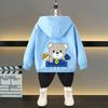 Spring and Autumn 1 2 3 4 5 6 Years Boys Coats Patchwork Cartoon Dinosaur Pattern Hooded Windbreaker Leisure Overcoat for Kids Birthday Present