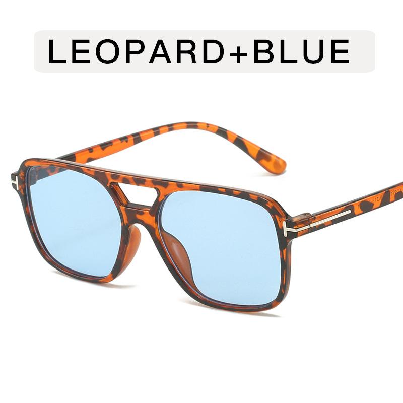 European American Style Women Sunglasses Double Bridge Square Shape Designer Sun Glasses UV400 Protection Man Sunglass