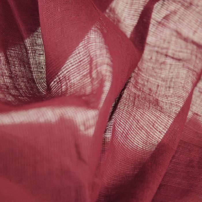 Voilage 100% coton - Rouge bourgogne - 105x250 cm