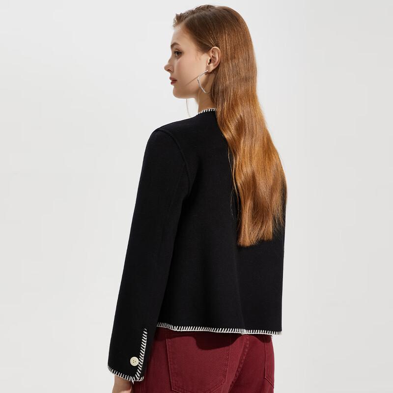 

Women s Fashion Mid-length Long Sleeve Woolen Coat M