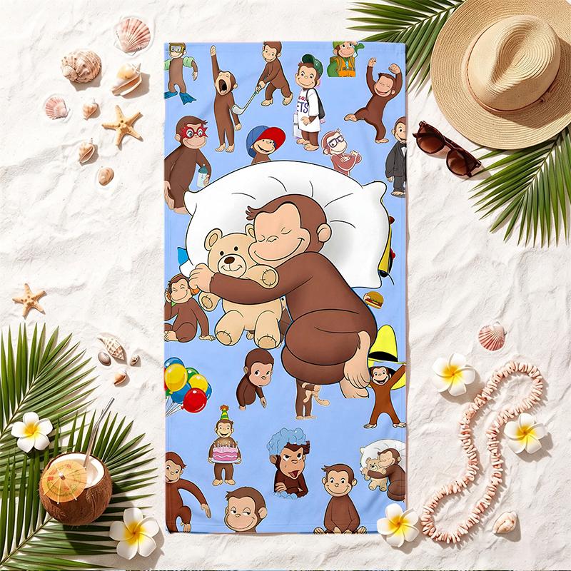 Curious George Soft Beach Towel Stylish Beach Pool Towel for Summer Seaside Vacation Travel