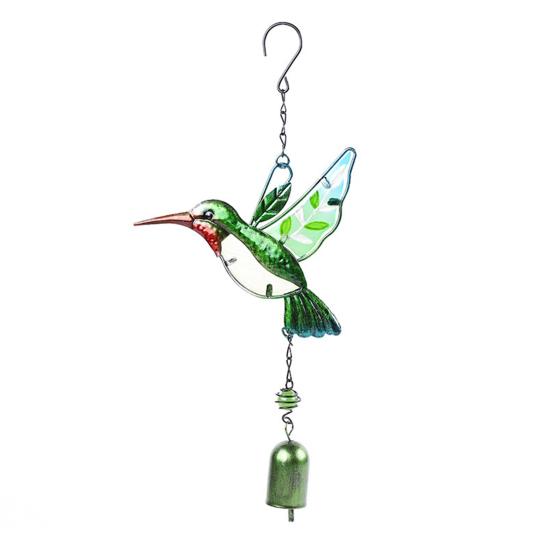 Wind Chimes for Outside Stained Glass Hummingbird/Dragonfly Wind Bell Hanging Ornament for Garden Patio Balcony Yard Window Decor Gifts for Women Mom