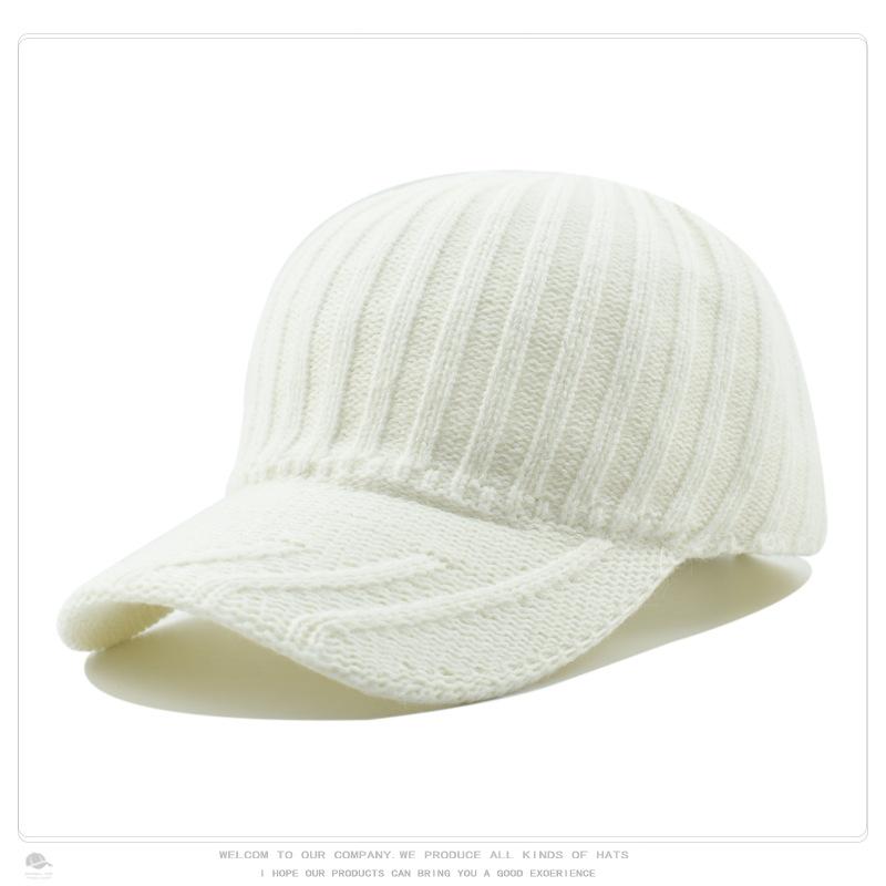 Women's Knit Baseball Cap Korean Japanese Style Face Slimming Thermal Winter Peaked Hat Versatile Fashion
