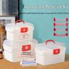 Portable Multi-Layer Medicine Box First Aid Kit with Transparent Compartments
