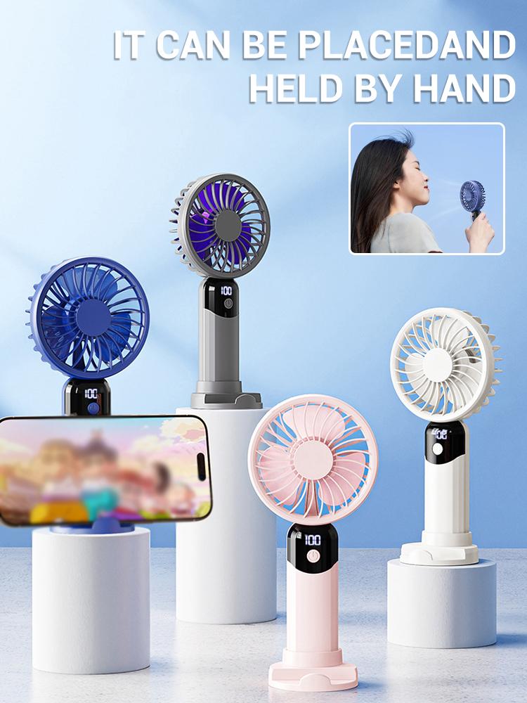 Mini Portable Handheld Fan Refrigeration Small Air conditioner 6 Speed wind Adjustable 2000mAh High-speed USB Outdoor CoolingFan