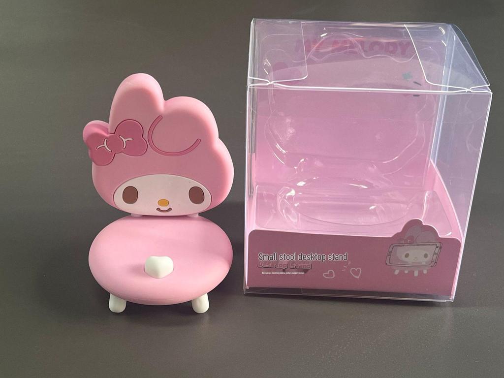 Sanrio Melody Cartoon Phone Holder: Cute Small Stool Desktop Stand & Ornament