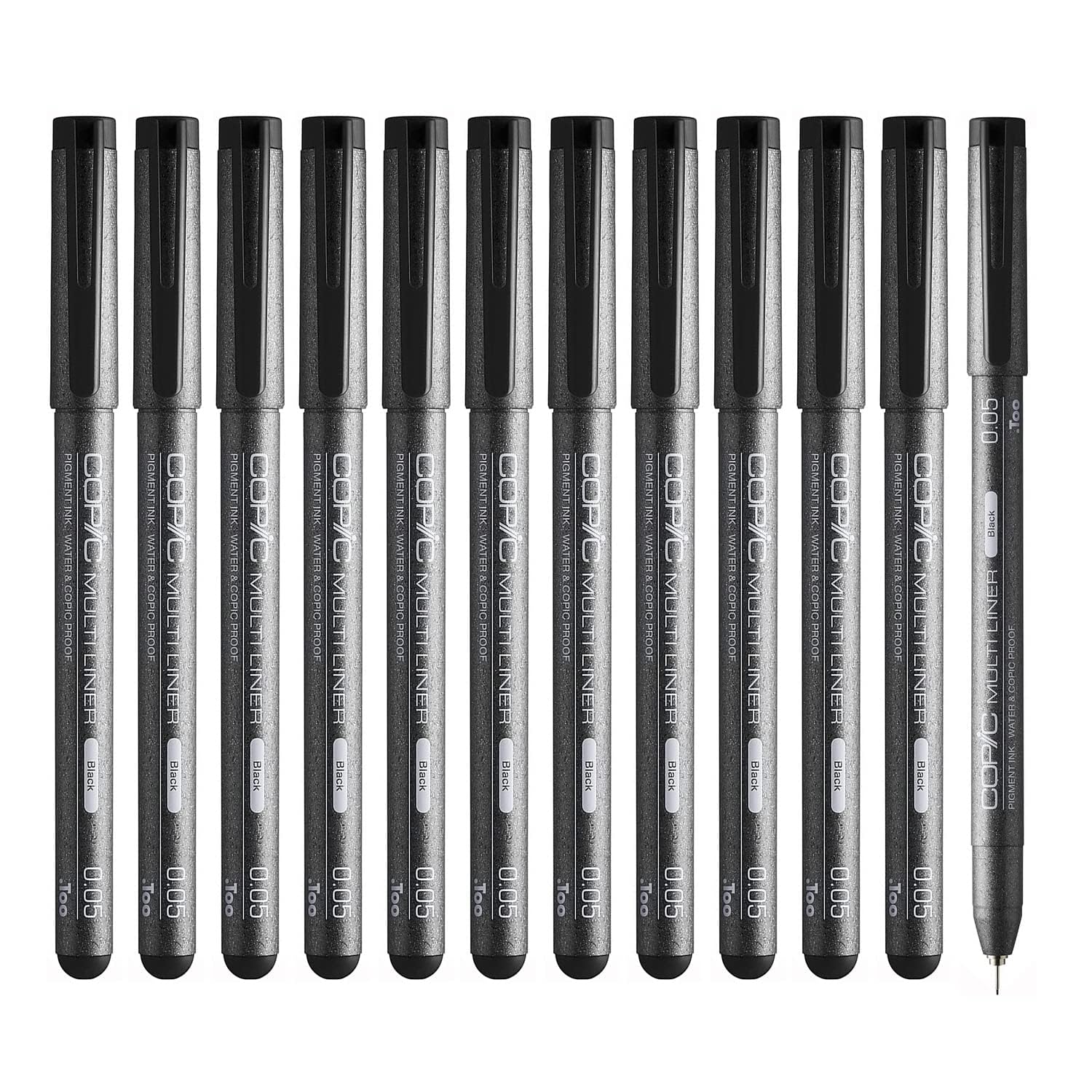 Слишком много ручек Multiliner, Черная, 0,05 мм (Пакет 12) чёрный
