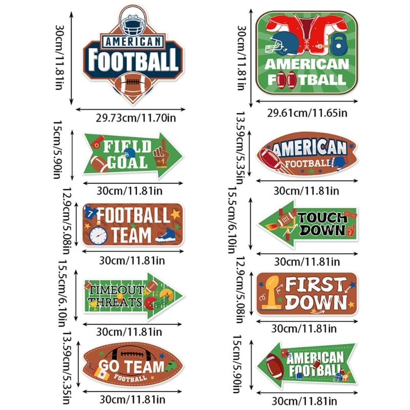 Sport Themed Directional Sign For Football Parties Durable Recyclable Paper Football Party Accessories Direction Boards