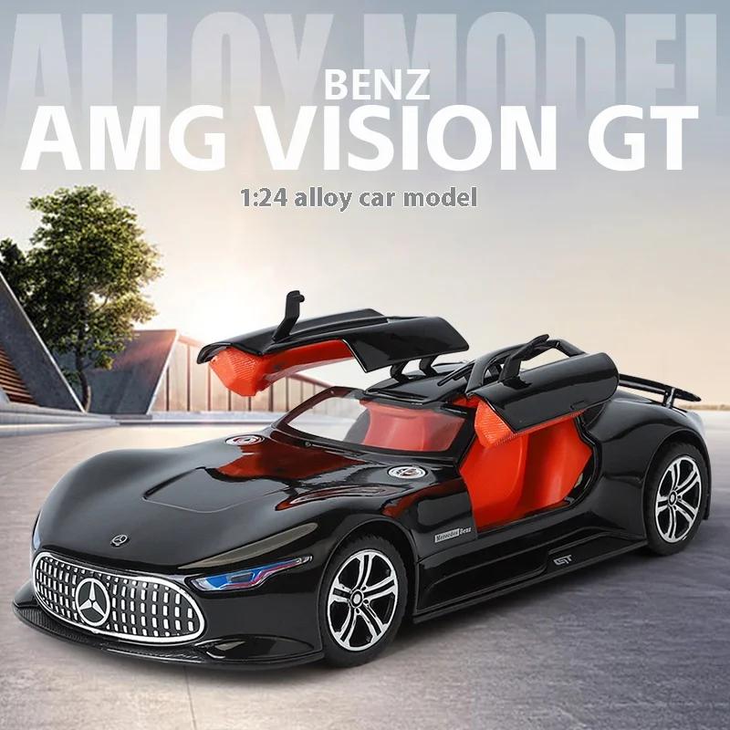 1/24 Mercedes Benz AMG Vision GT New Concept Sport Car Alloy Metal Diecast Car Model Sound & Light Collect Hobby Decoration Gift