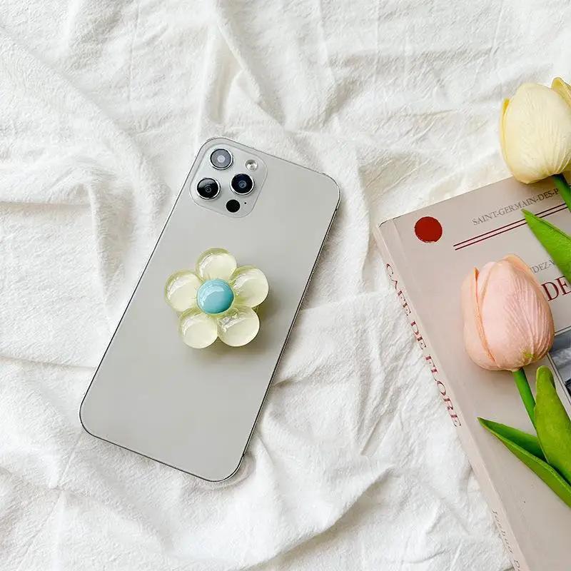 3D Niedlicher transparenter Blumenbogen-Fingerring-Griptok-Telefonhalter für iPhone-Stützbuchse Pocket Grip Tok-Ständerhalterung
