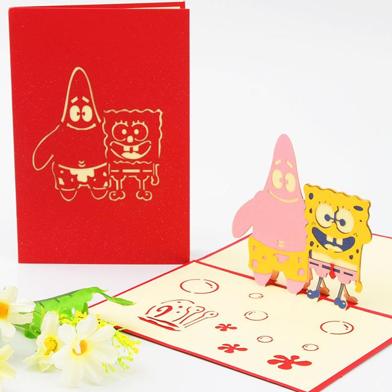 3D Hot Pop Up Happy Birthday Cards Invitation Cake Greeting Card Business Kids Gift Tourist Postcard For Friend Dad Mom Present