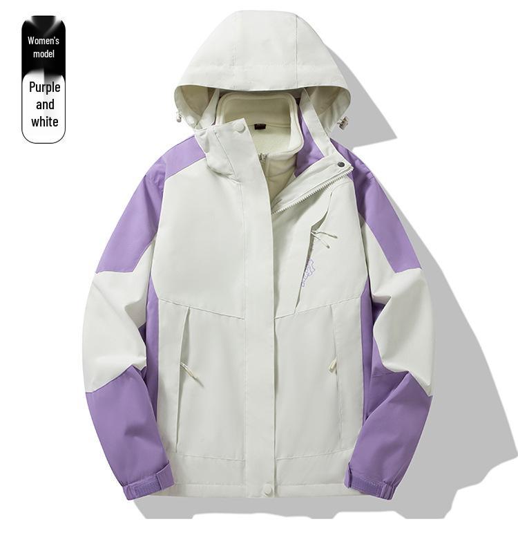 

Популярный унисекс 3-в-1 отстегивающийся ветрозащитный плащ: Флисовая подкладка, утолщенный, идеально подходит для альпинизма и активного отдыха M