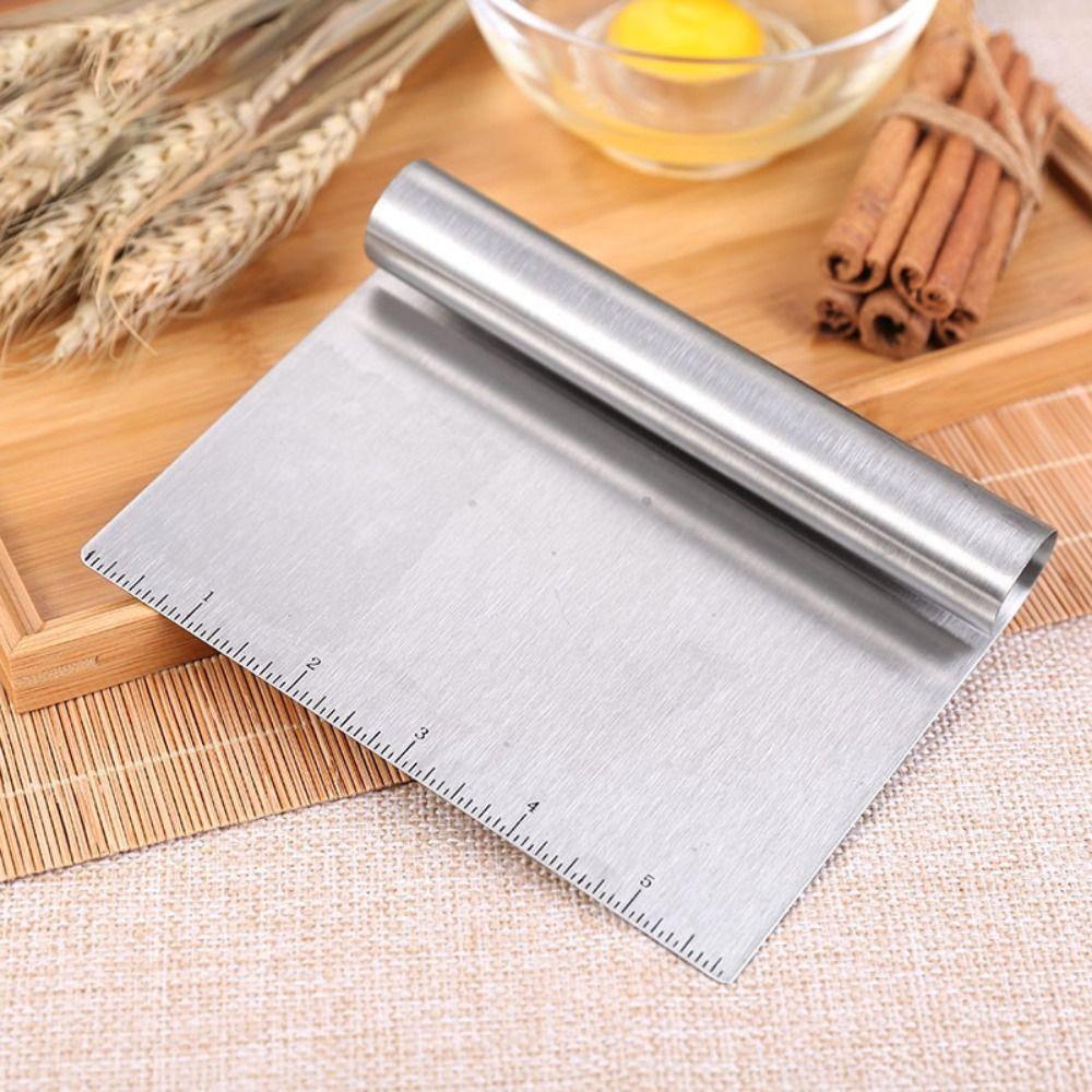 Graduated Dough Cutter Stainless Steel Pastry Spatula Multifunctional Bench Scraper  Bread