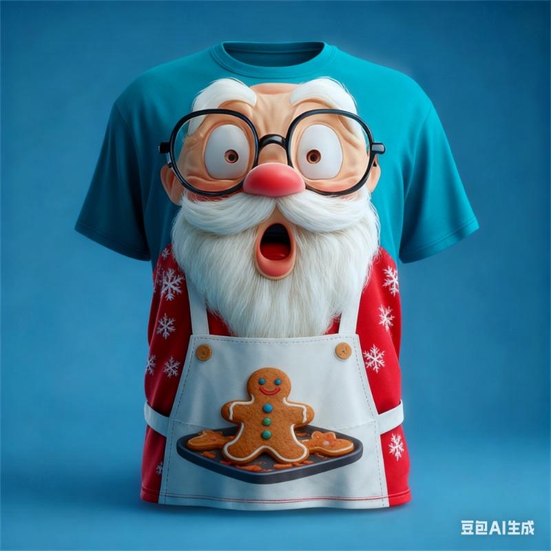 Fashion New Santa Claus Graphic T Shirts Casual Holiday Printed Round Neck Short Sleeve Christmas Element Tees Tops