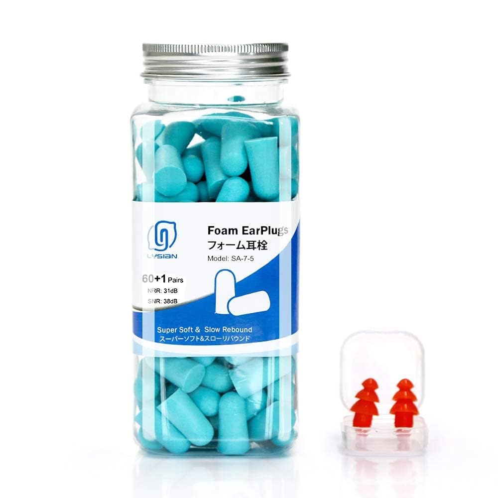 

Беруши LYSIAN Soft Foam, 60 пар, беруши для защиты от шума, без шнура, цвет «голубое озеро», для учебы/сна/строительства