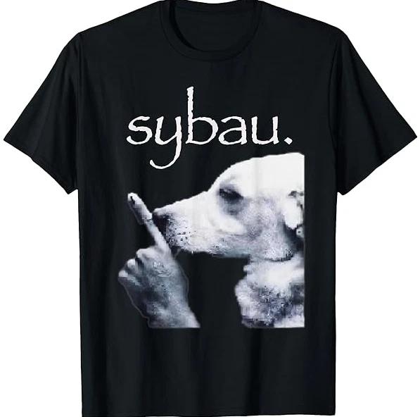 Sybau Dog Shush TShirt, Unhinged Meme Tiktok Shirt, Gen Z Brainrot Tee S
