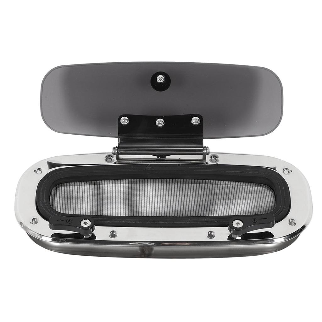 Boat Porthole Window 345x150mm   13.58x6in Internal Opening UV Proof Stainless Steel Hatch Portlight with Screen and
