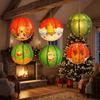 Santa Claus Christmas Hanging Ornaments DIY Folding Lantern Ball Christmas Paper Lantern  Xmas