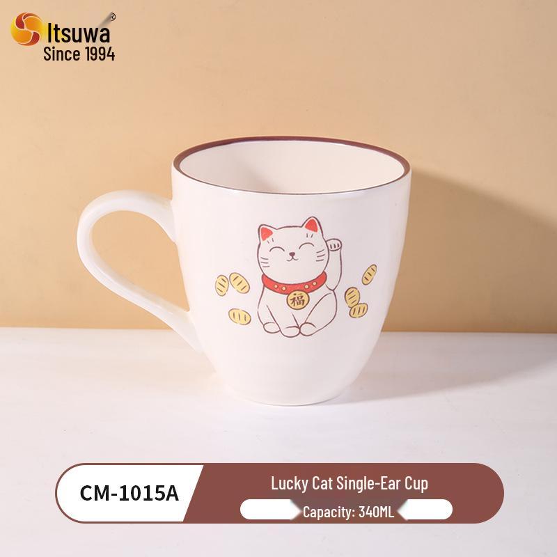 Five Harmony A5 Melamine Food-Grade Tableware: Lucky Cat Drop-Resistant, Easy-Clean Bowls, Plates, and Dishes for Home Use