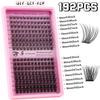 Single Cluster 192 Clusters C Song False Eyelash Set 8-18Mmdiy Segmented Grafting Thick Eyelashes