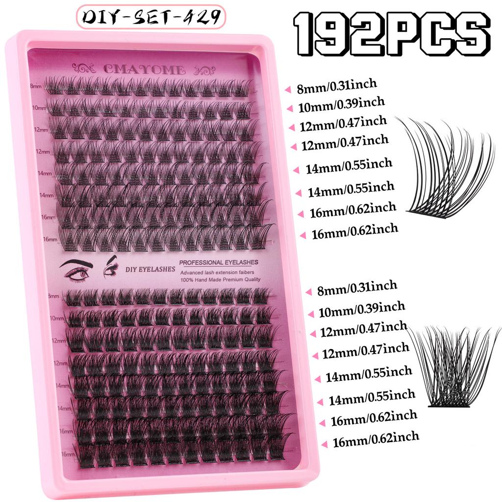 Single Cluster 192 Clusters C Song False Eyelash Set 8-18Mmdiy Segmented Grafting Thick Eyelashes