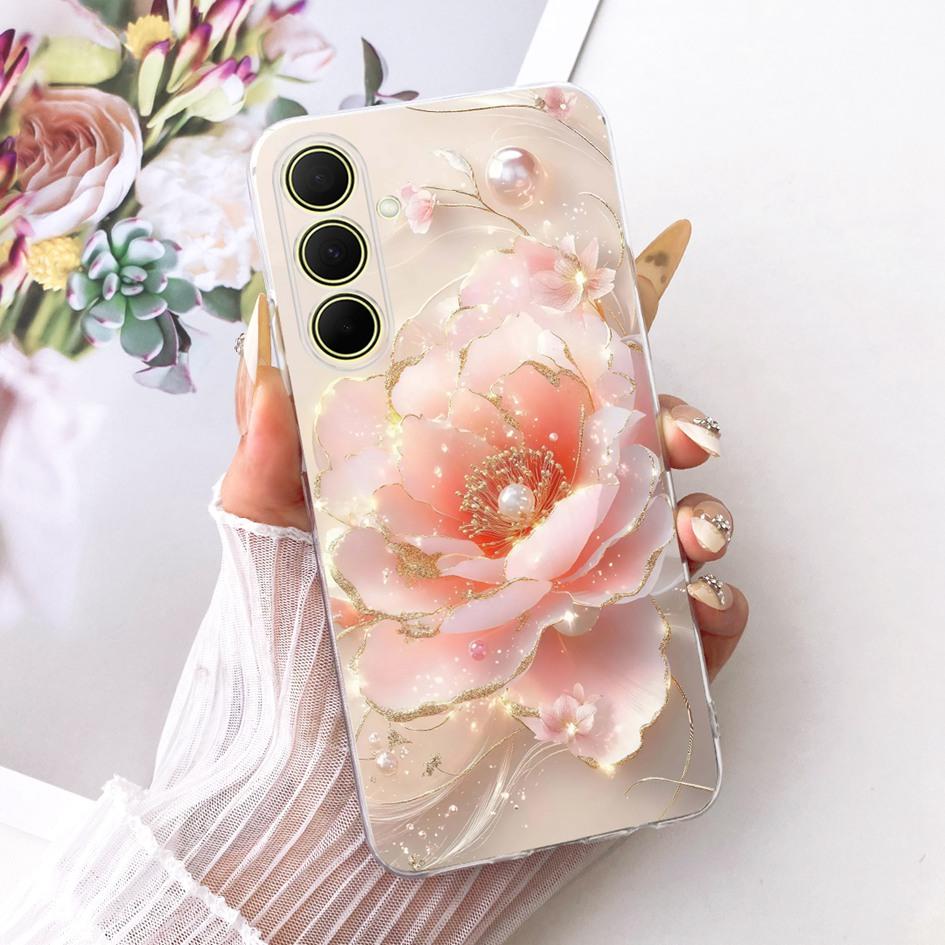 Hülle Für Samsung Galaxy A17 A37 A57 5G Cover Neue Stilvolle Blume Klare Weiche Silikon Handyhülle Für Samsung A 17 A 37 A 57 Stoßfänger