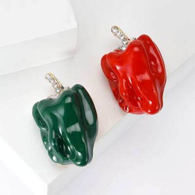 Broche Piment Grand Modèle Goutte d'Huile Émail Mode Niche Haut Sens Épinglette Accessoires Vêtements Femme Accessoires Corsage