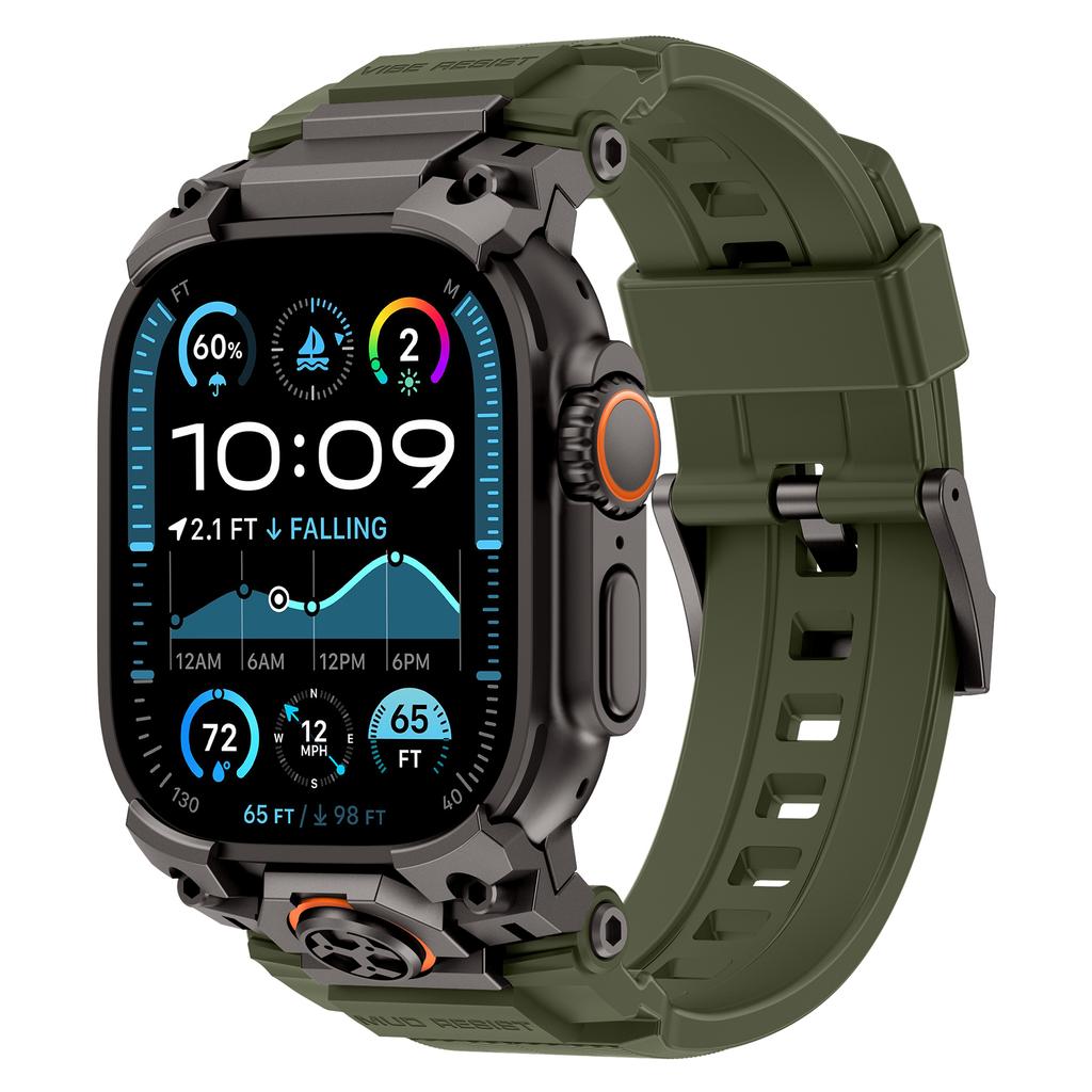 Luxusní gumový řemínek pro Apple Watch Band Ultra 3 49mm Kovový konektor Náramek pro iWatch ULTRA 2 1 49MM Silikonový pánský řemínek