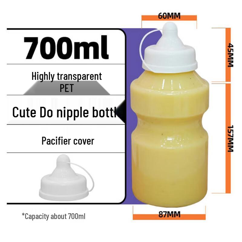 

Disposable Nipple-Style PET Bottles with Stickers