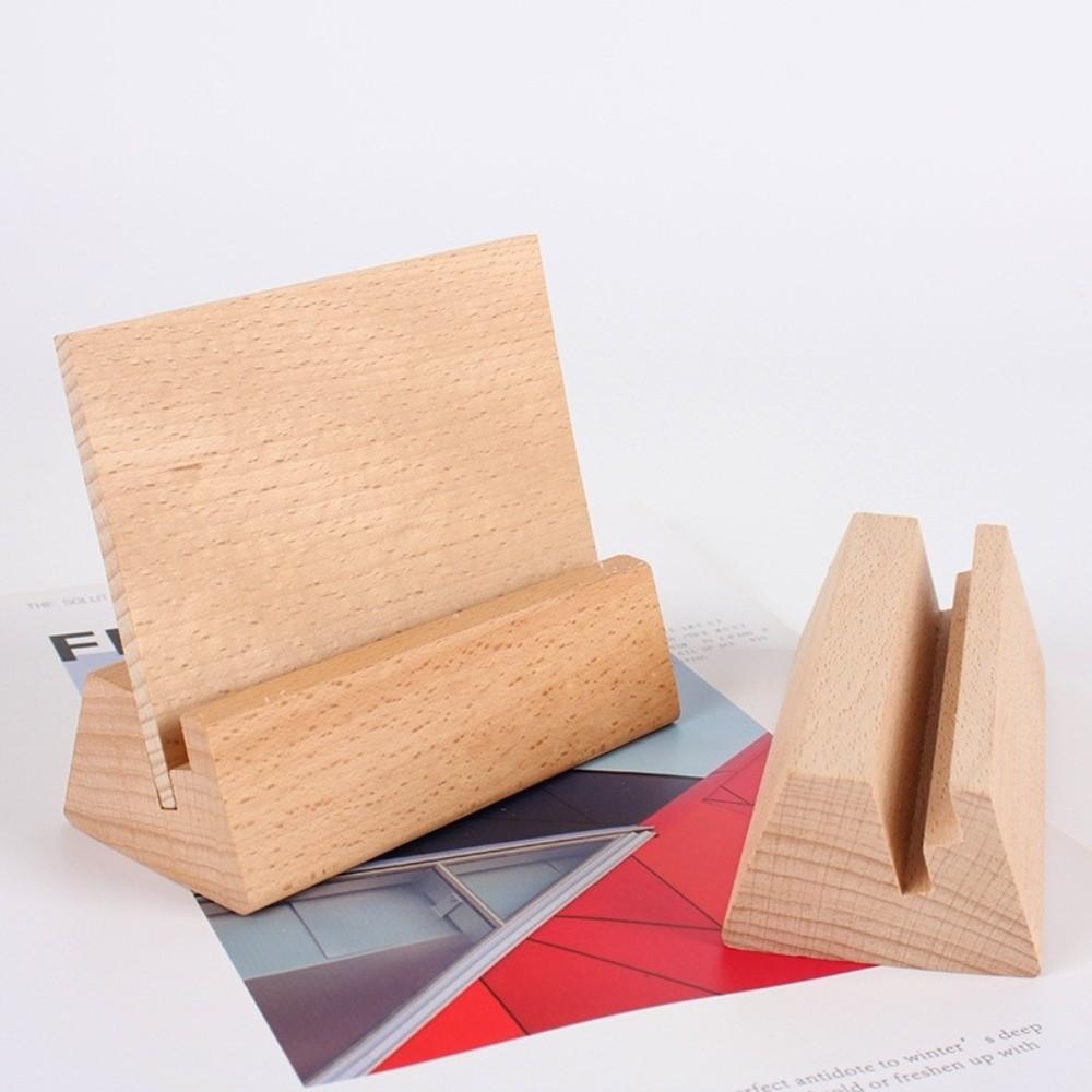 Wooden Wooden Calendar Base with Backboard Photo Card Holder Desk Calendar Stand Table Number