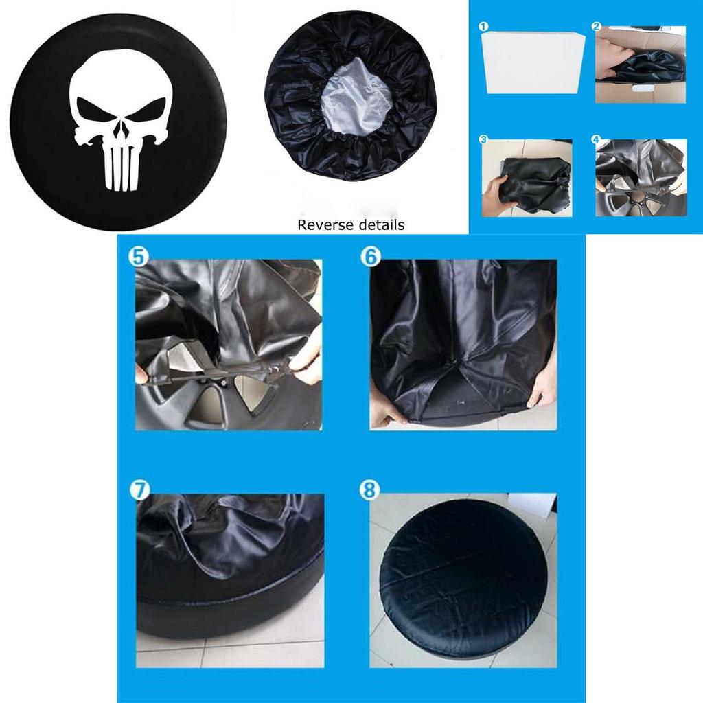 Wheel Spare Skull Tire Tyre Case Cover 3233" Protector For Cau Wrangler