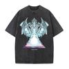 Anime YuGiOh Tshirt BlueEyes White Dragon Washed Yk T Shirt Mens Clothing Summer Short Sleeve Loose Cotton Soft Tees Tops