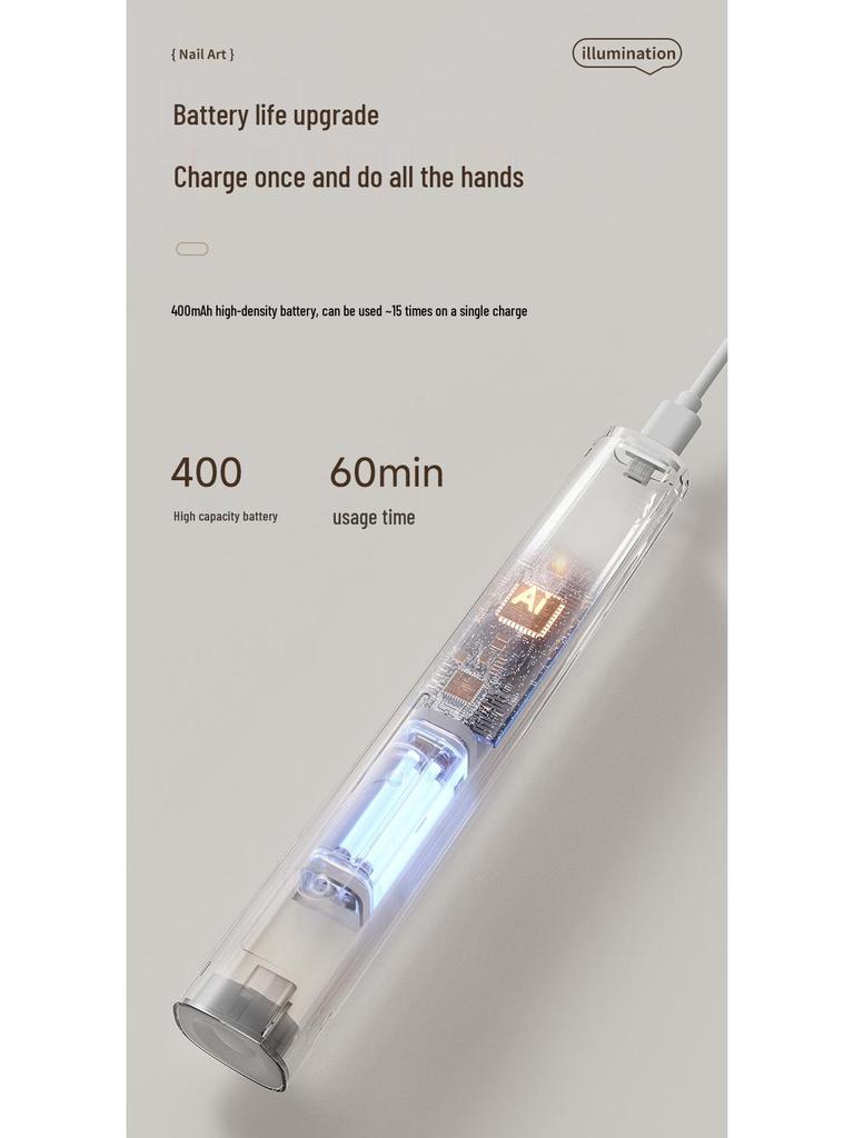 UV Nail Art Mini Portable Rechargeable Curing Lamp - Salon Exclusive Handheld Straight Lamp