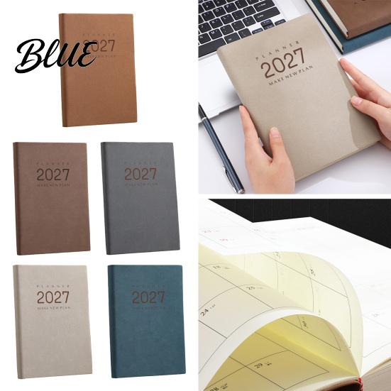 Daily Planning Notebook Full Year Vintage Sheepskin Planner Agenda 2027 Monthly Texture Cover Schedule Organizer