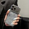 Official Bling Glitter Silver Plating Bumper Phone Case For iPhone 17 16 15 14 13 Pro Max Mirorr Len Protector Shockproof Cover