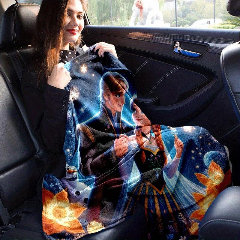 1pc Frozen Printing Blanket - Soft, All-Season Throw for Living Room, Bedroom,Personalized Gift with Adorable Cartoon Design